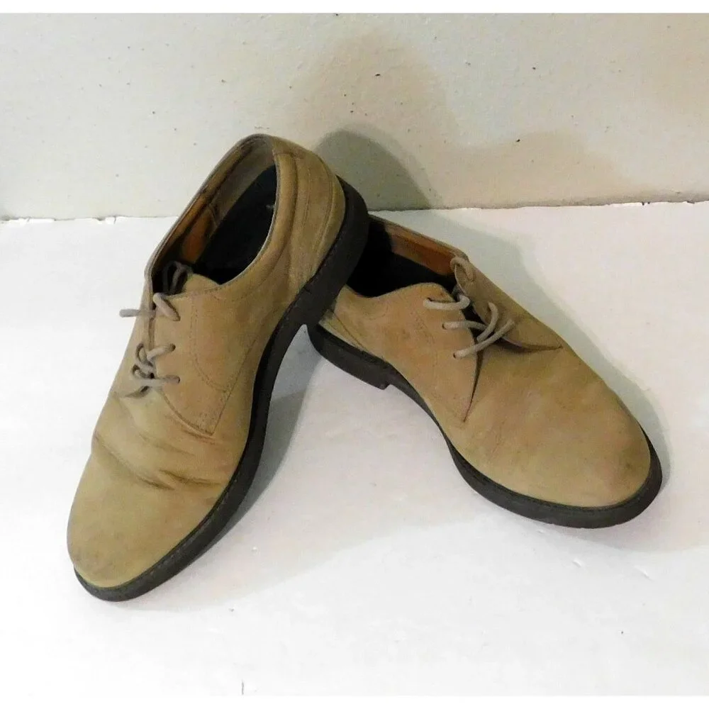 Rockport Suede Oxford Shoes Men’s 9.5M Tan Lace Up Durable Leather